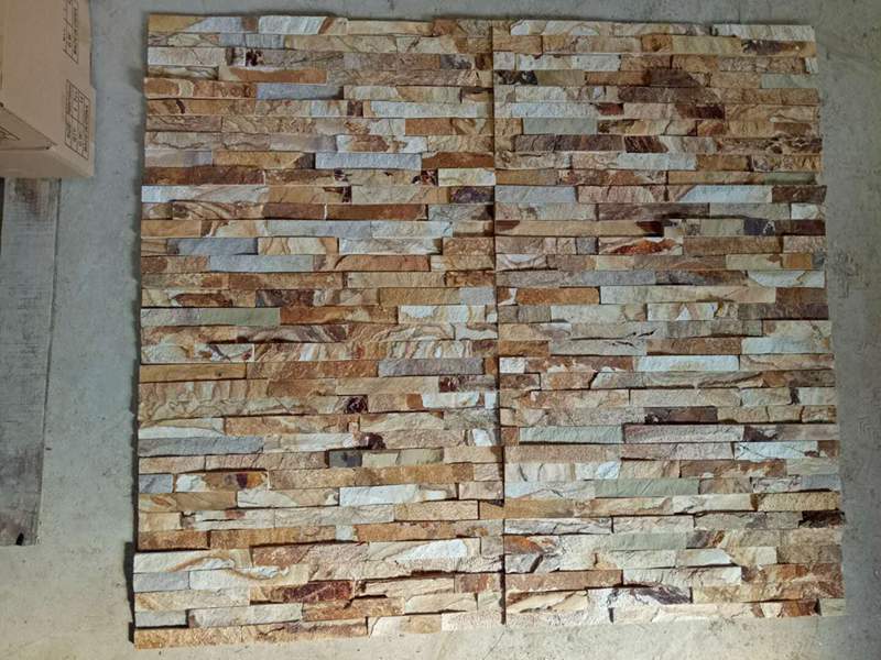 Oyster Split Natural Golden Wood Slate Wall Tiles