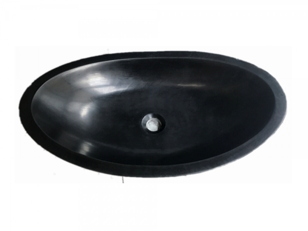 Huanan svart granit oval diskbänk