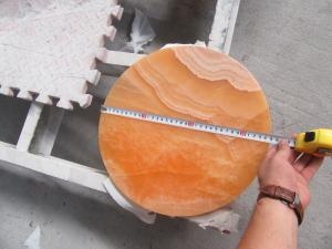 Orange Jade Marmor Servering Stenbord Round Top
