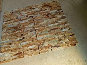 Oyster Split Natural Golden Wood Slate väggplattor