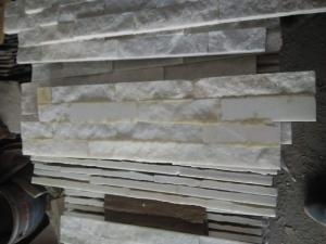 Naturlig Split White Quartz Slate Tiles Kitchen Backsplash