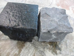 Naturliga Split Zhangpu Black Basalt Stepping Cobble Setts