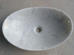 Bianco Carrara White Marble Vessel Sink