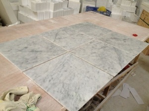 Polerad Vit Carrara Marmor Badrumsgolv