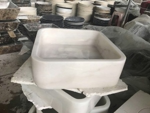 Guangxi Vit Marmor Modern Tvättfat Kvadratisk Sink