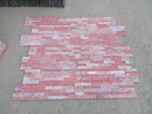 Pink Quartz Culture Stone Stacked Feature Wall Vaneer