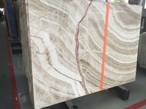 Kina gul träjade marmorplatta