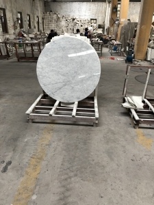 Italien Carrara vitt runt marmor matbord
